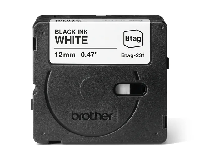 Labeltape Brother Ptouch Btag231 12mm wit
