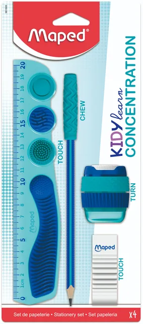 Tekenset Maped Kidy Learn Concentration 4dlg blauw