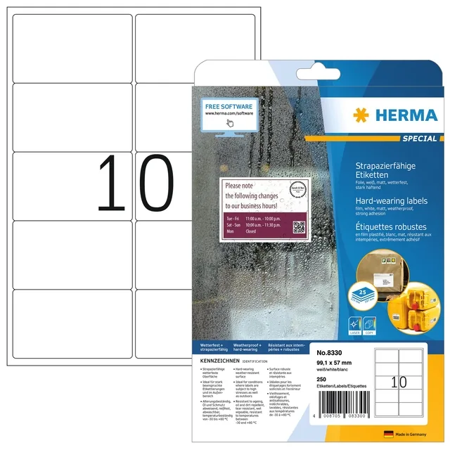 Etiket HERMA 8330 99.1x57mm weerbestendig wt 250st