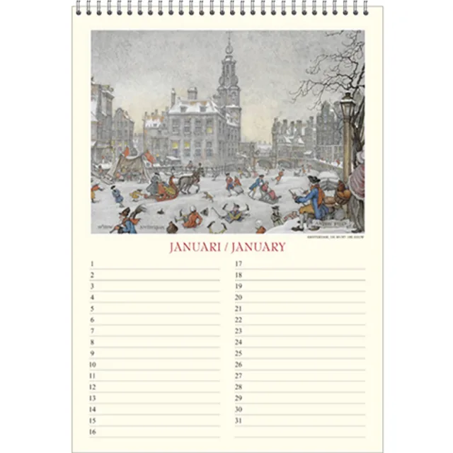 Verjaardagskalender Anton Pieck Zicht op haven A4