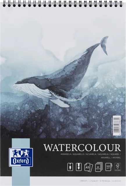 Aquarelblok Oxford Watercol A5 20v 300gr spiraal