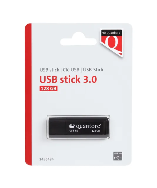 USB stick 3.0 Quantore USB-A 128GB zwart