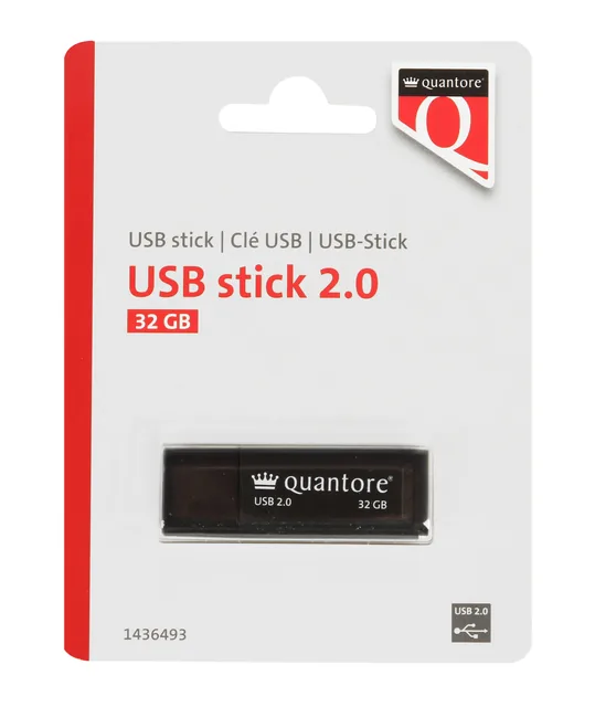 USB stick 2.0 Quantore USB-A 32GB zwart