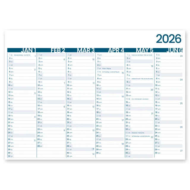 6-Maandkalender 2027 INNI Groot Memento 430x320mm