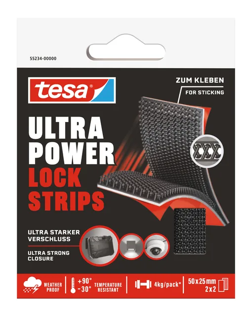 Klittenband tesa Ultra PowerLock Strips 50x25mm 2s