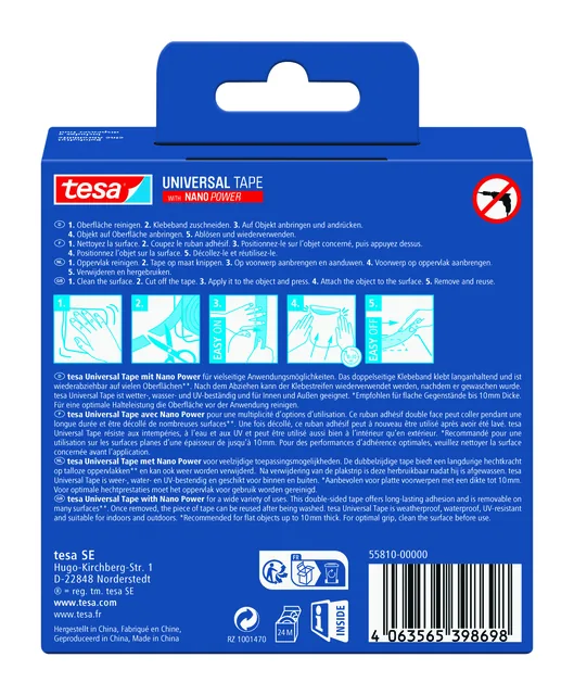 Plakband tesa Nano Power dubbelzijdig 30mmx3m