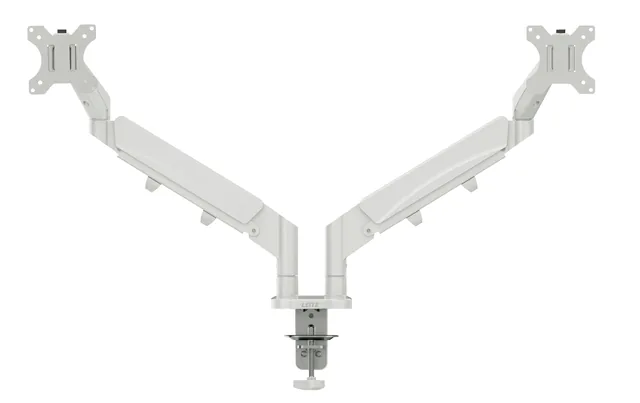 Monitorarm Leitz Ergo ruimtebesparend dubbel grijs