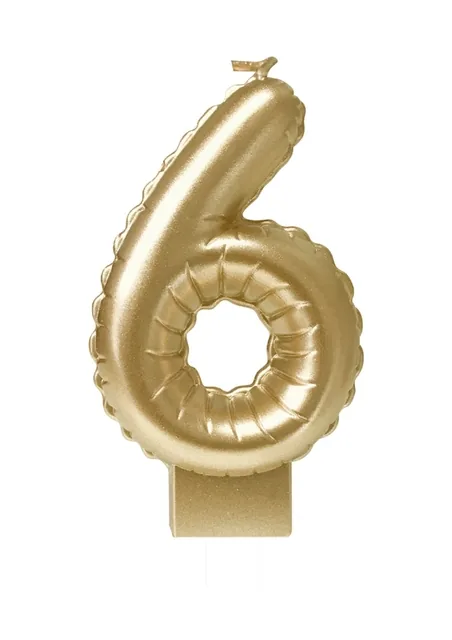 Foil balloon candle gold 6
