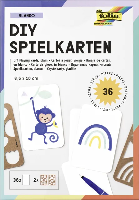 Speelkaarten Folia Blanco 6.5x10cm pak 36 stuks