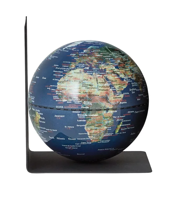 Boekensteun Troika met magn globe 13cm bl-groen