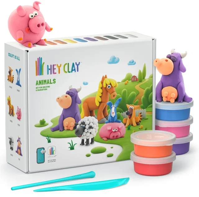 Klei Hey Clay dieren set 15 delen