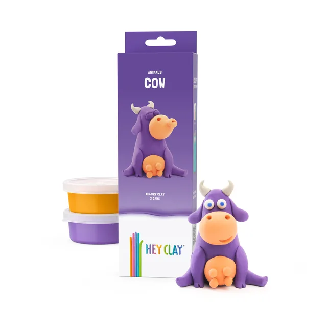 Klei Hey Clay koe set 3 delen