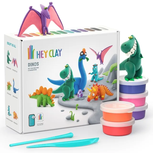Klei Hey Clay dinos set 15 delen