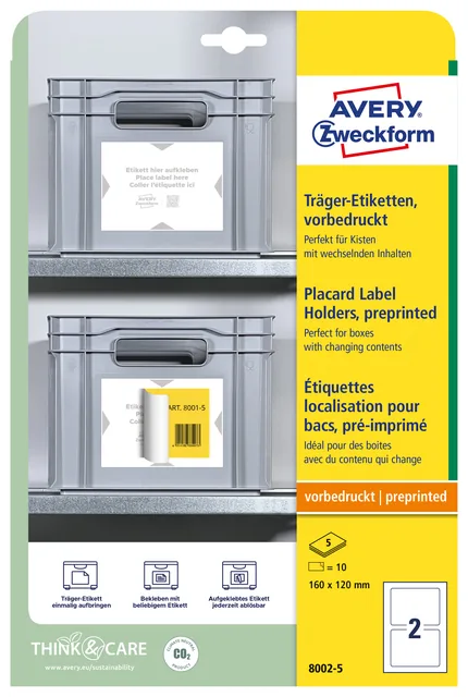 Positioneeretiket Avery 8002 160x120 bedrukt 10st