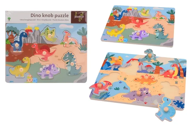 Joueco Dino knopjespuzzel 2 ass