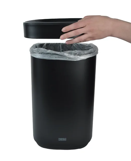Afvalbak Desq open inworp 20 liter metaal zwart