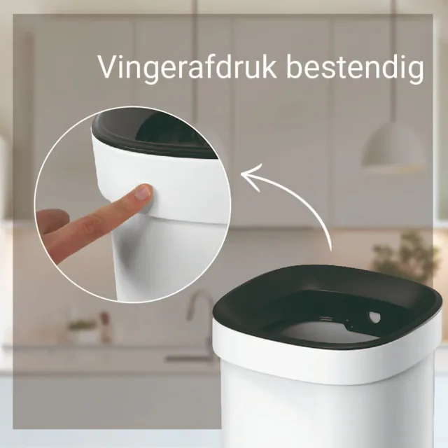 Afvalbak Desq open inworp 20 liter metaal wit