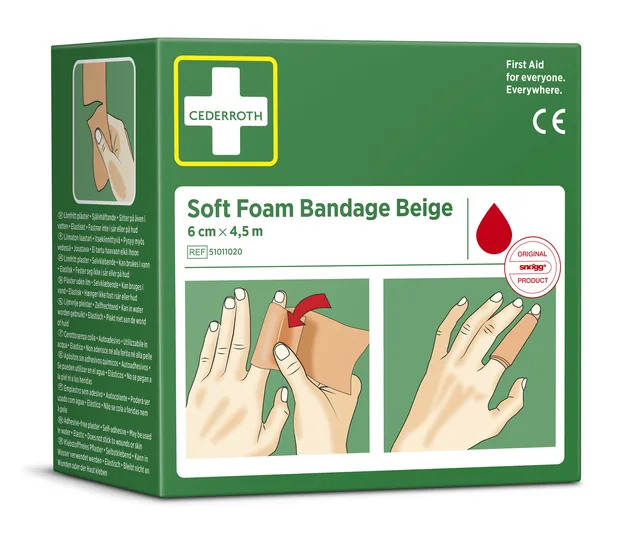 Bandage Cederroth Soft Foam beige 6cmx4.5m