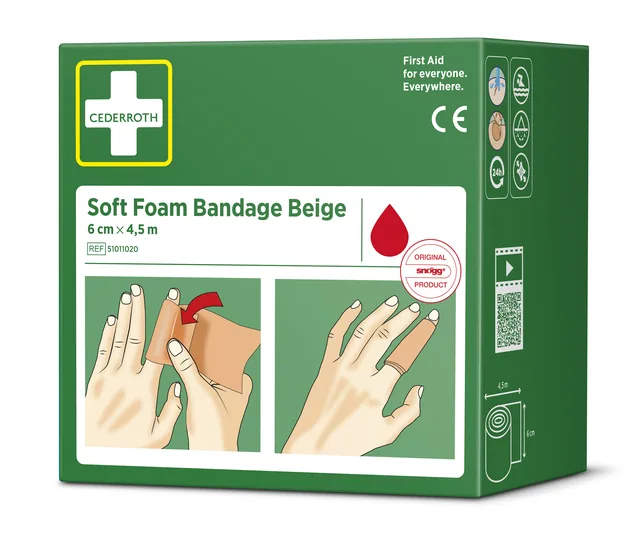Bandage Cederroth Soft Foam beige 6cmx4.5m