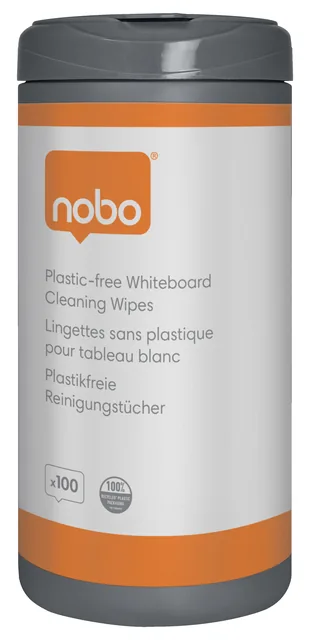 Whiteboardreinigingsdoekjes Nobo plasticvrij 100st