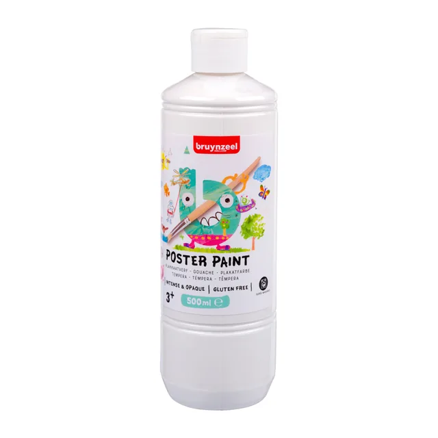 Plakkaatverf Bruynzeel fles 500ml wit