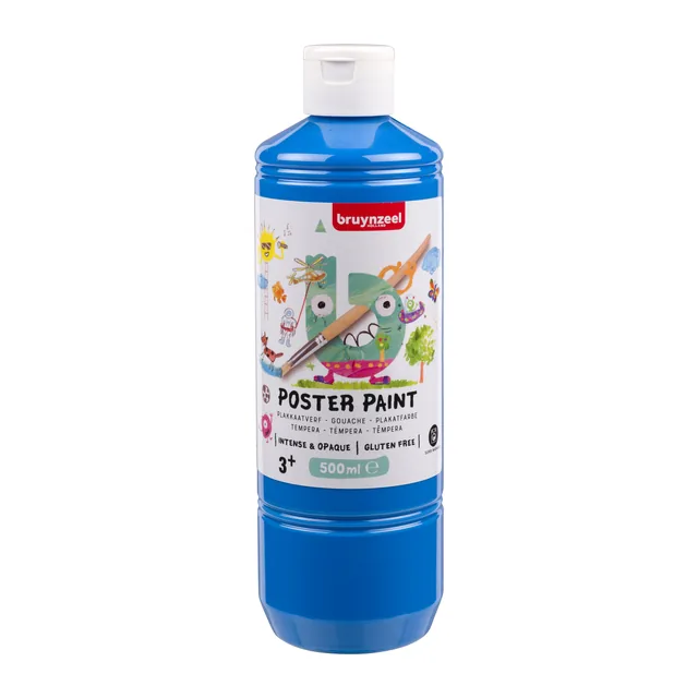 Plakkaatverf Bruynzeel fles 500ml lichtblauw