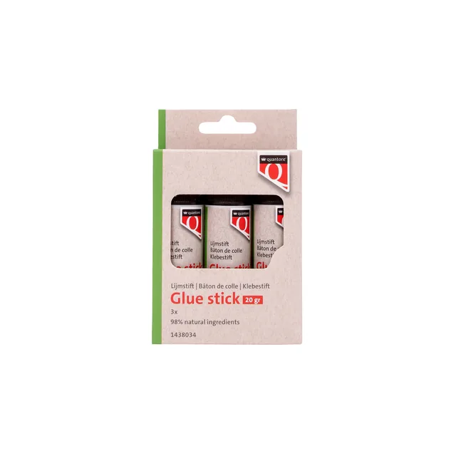 Lijmstift Quantore ECO 20gr blister á 3 stuks