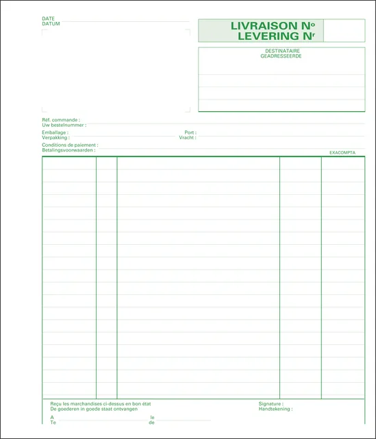 Leveringenboek Exacompta Manifold du 50vel Nl Fr
