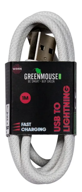 Kabel Green Mouse USB-A to Lightning data Woven 1m