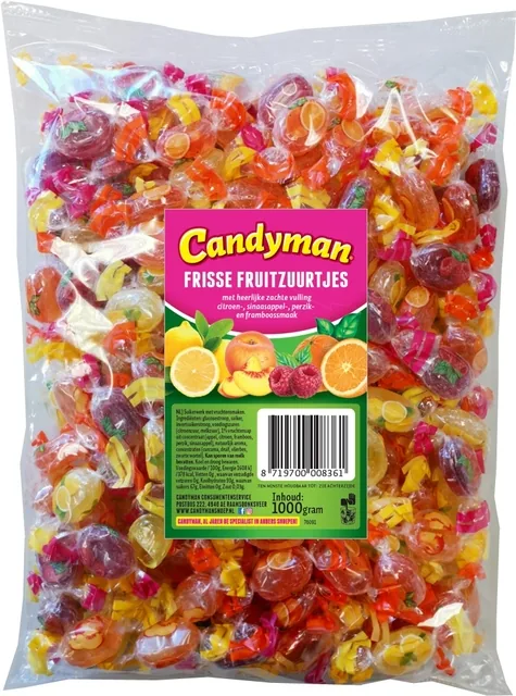 Zuurtjes Candyman frisse fruit zak 1 kilogram