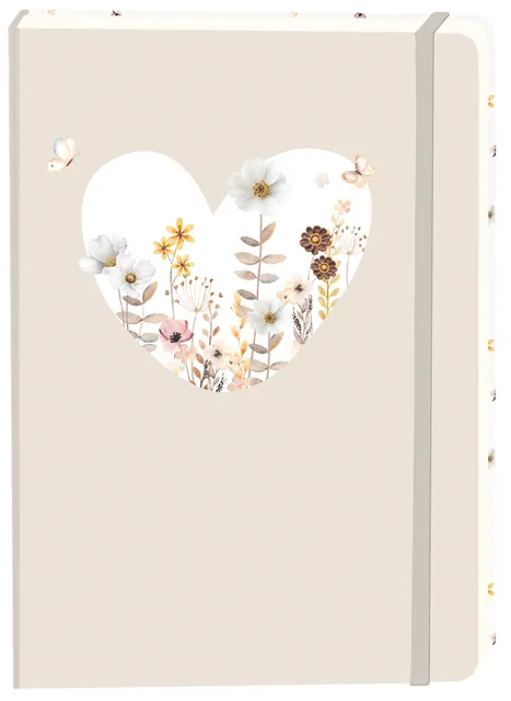 Notitieboek wit hart A5 lijn 92pag sc beige