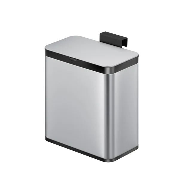 Afvalbak EKO Puro klein 7 liter zilver
