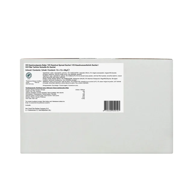 Hazelnootpasta VarieJantjes 12x20 gram zakjes