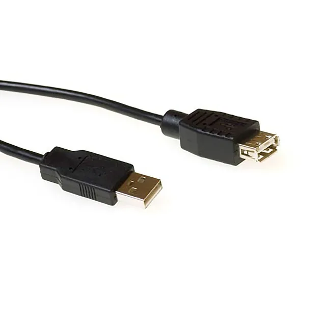 Kabel ACT USB 2.0 A male - USB A female zwart 3m