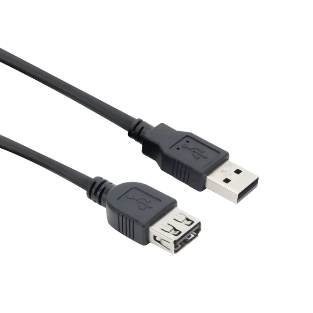 Kabel ACT USB 2.0 A male - USB A female zwart 0.5m