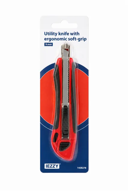 Snijmes IEZZY 9mm kunststof ergonomische softgrip