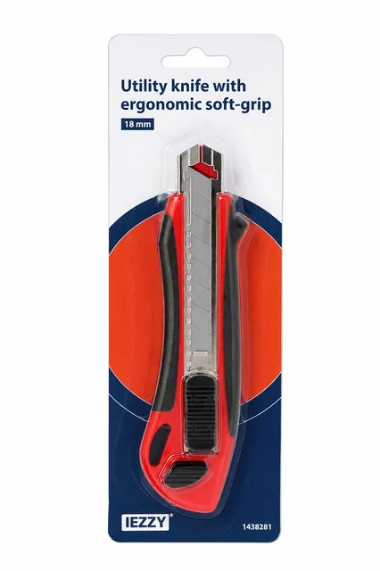 Snijmes IEZZY 18mm kunststof ergonomische softgrip