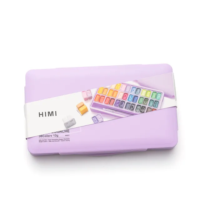 Gouache HIMI Twin cups 36 kleuren 12gr box lila