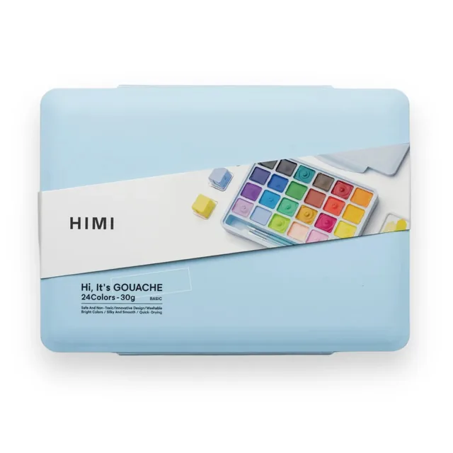 Gouache HIMI 24 kleuren 30gr box ice blue