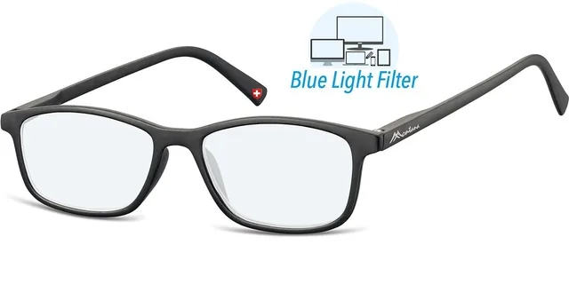 Leesbril Montana +1.00dpt blue light filter zwart