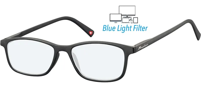 Bril Montana +0.00dpt blue Light filter zwart