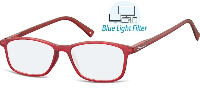 Leesbril Montana +1.50dpt blue light filter rood