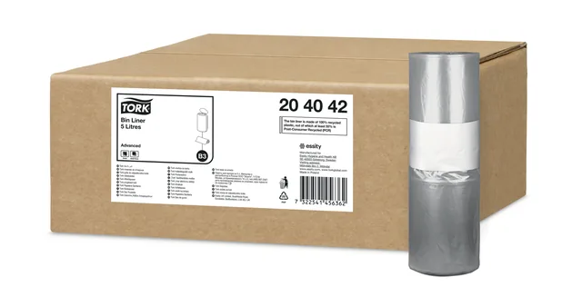 Afvalzak Tork B3 Advanced 33x40cm 5L transparant