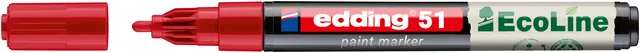 Paintmarker edding 51 Eco waterbasis 1-2mm rood