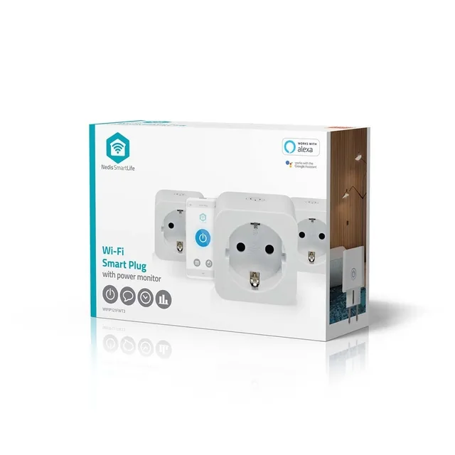 Slimme stekker Nedis Smartlife Wifi 3 stuks wit