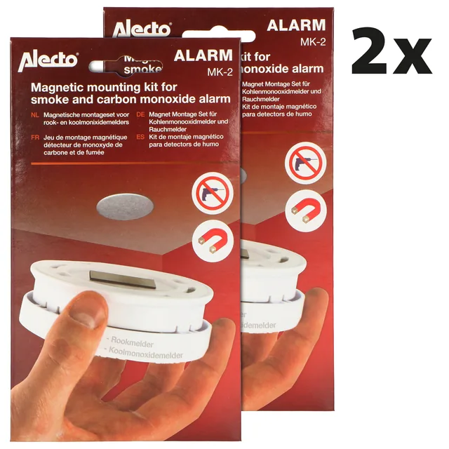 Montageset Alecto rookmelders magneetplaat 2 stuk