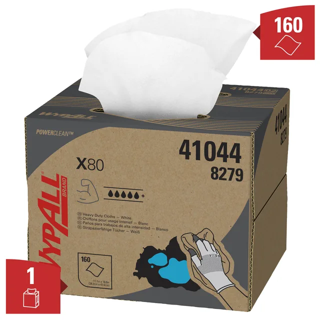 Poetsdoek WypAll X80 PowerClean 426x281mm wit