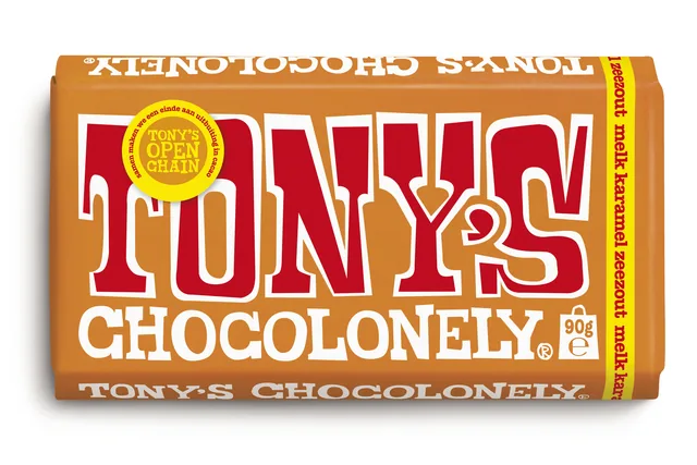 Chocolade Tony Chocolonely melk karamel zee 90gr
