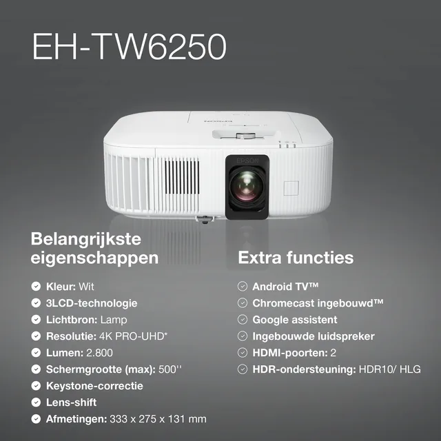 Projector Epson TW6250 4K