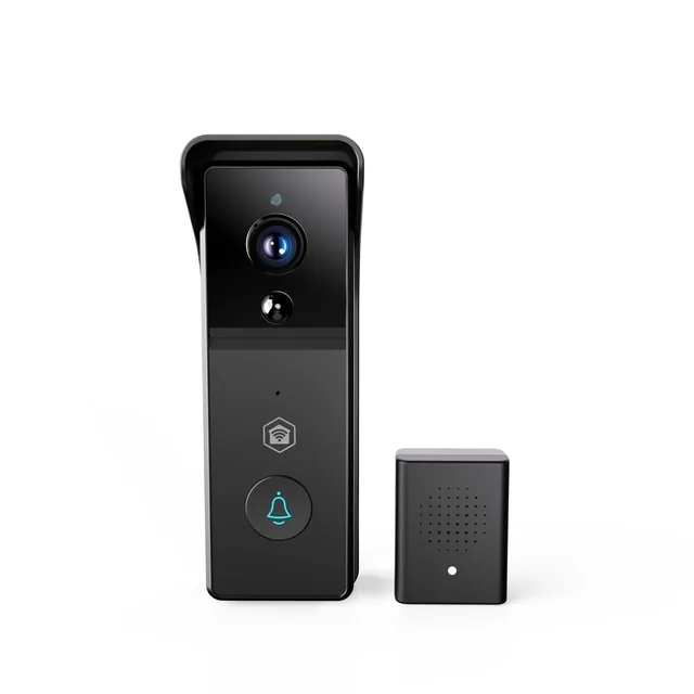 Videodeurbel Nedis Wifi 3MP Full HD zwart